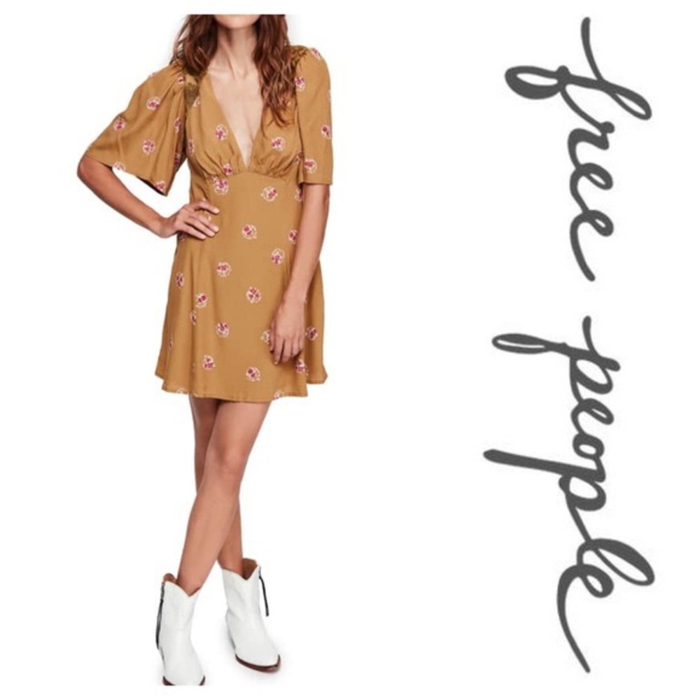 Free People mockingbird mini dress with open back